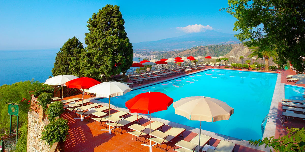 Clifftop Swimming Pool in Taormina, Hotel Villa Diodoro, Prestigious Venues