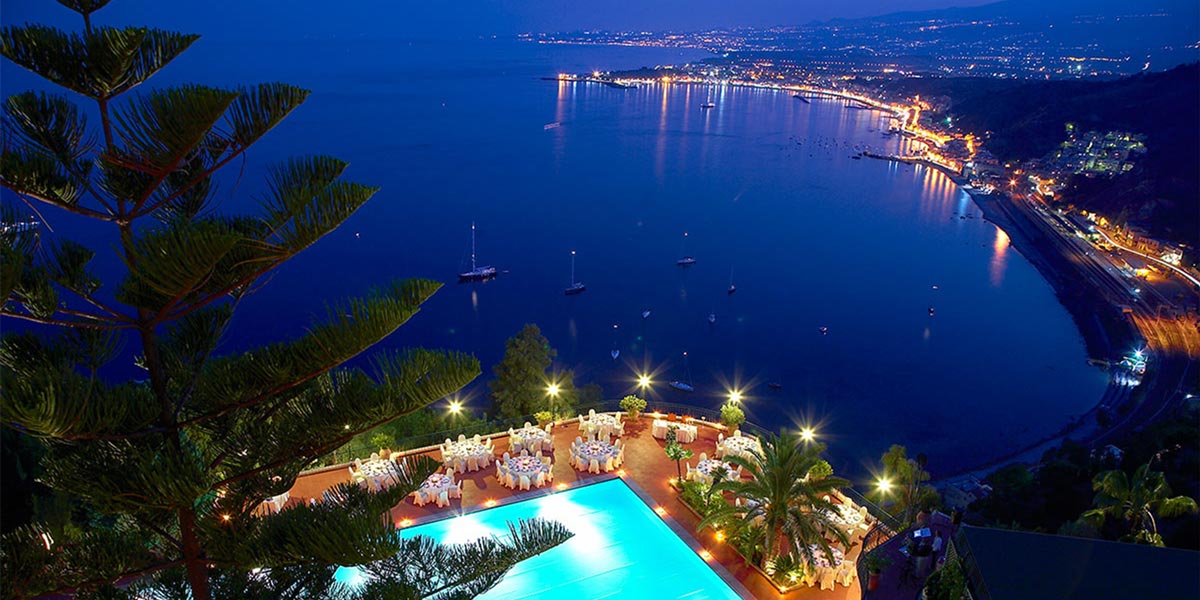Poolside Ocean View Event, Sicily, Benvenuto, Hotel Villa Diodoro, Prestigious Venues