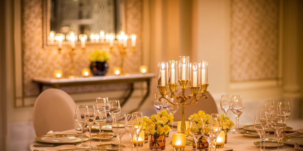 Pre function Dining Setup, Palazzo Versace Dubai, Prestigious Venues