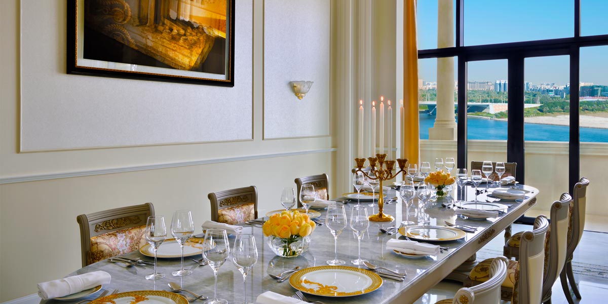 Dining Area, Imperial Suite, Palazzo Versace Dubai, Prestigious Venues