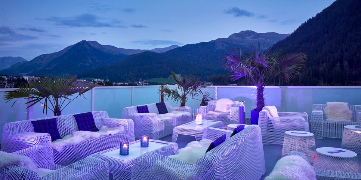 Views From The Terrace By Night, Hard Rock Hotel Davos, Prestigious Venues