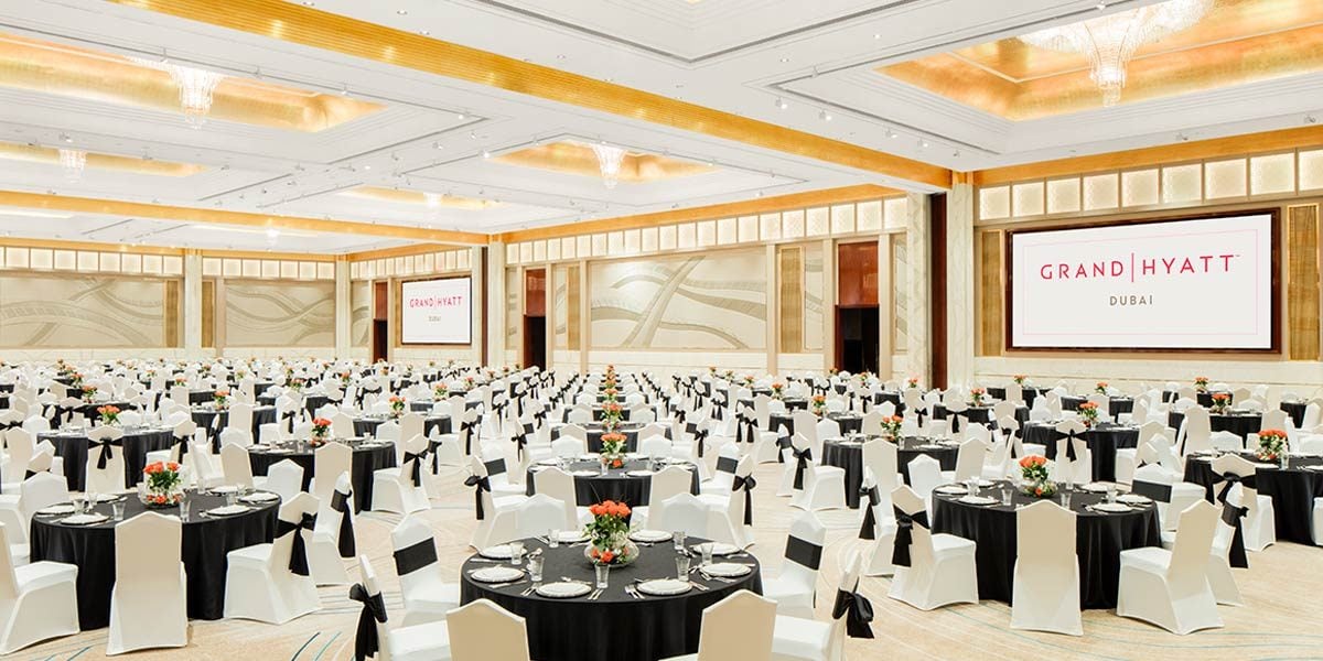 Grand Hyatt Dubai Baniyas Ballroom Round Table Setup